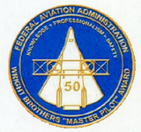 FAA Wright Brothers' "Master Pilot" Award Embroided Patch